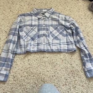 rsq cropped flannel